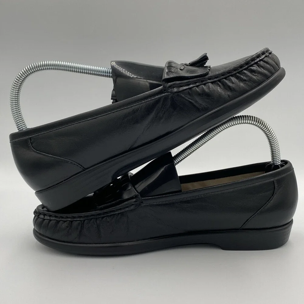SAS Softie Tripad Comfort Women's 8.5 Black Kiltie Tassel Leather Loafers USA